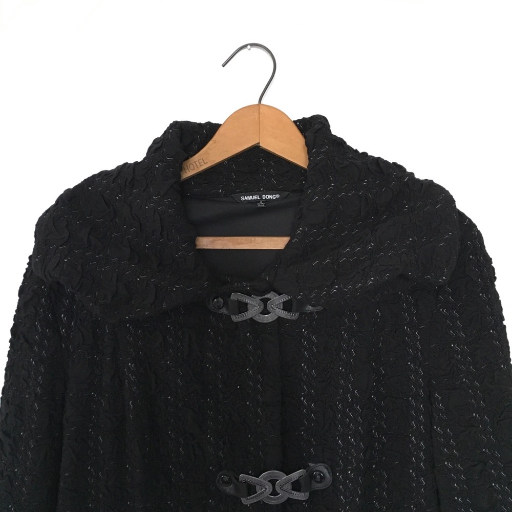 Samuel Dong Black Jacket Small Textured Coat - image 4